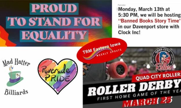 Protests, Banned Book Storytime, St. Patrick’s Day, billiards in Fairfield, plus Pride in Iowa City, Ottumwa, Fort Madison