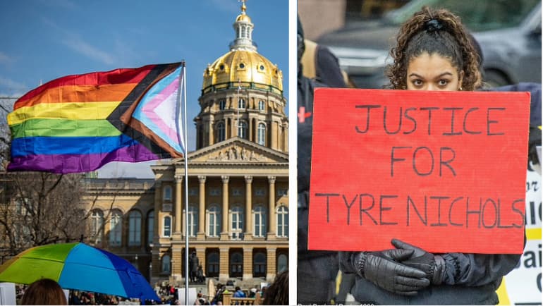 Gender identity stays in Iowa code, context about Tyre Nichols killing, settlement for Seattle protesters, and record-setting NFL head coach diversity