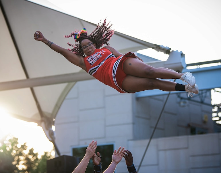 The Chicago Spirit Brigade at Pride Party at Bass Street Landing June 15.