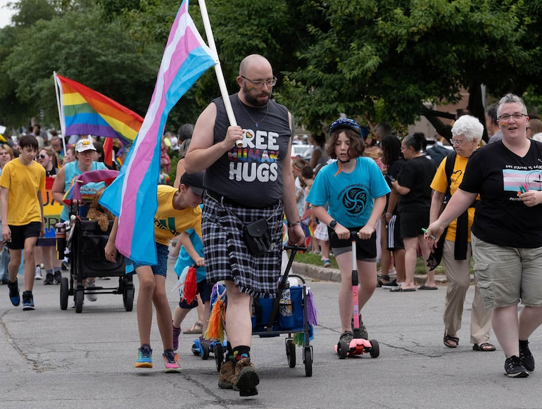 The Satanic Temple-Iowa in the Iowa City Pride Parade June 15