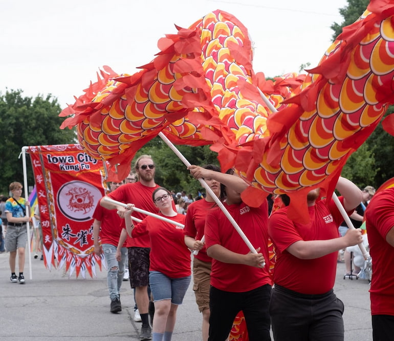 Iowa City Kung Fu in the Iowa City Pride Parade June 15