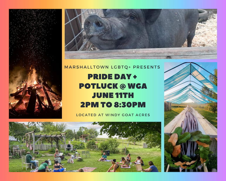 Pride Potluck at Windy Goat Acres with Marshalltown LGBTQ+