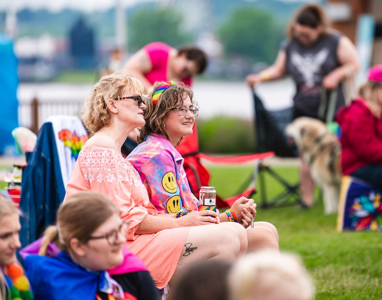 Savanna Dominguez and Tara Witherow at Quad Cities Pride Festival at Schwiebert Park in Rock Island