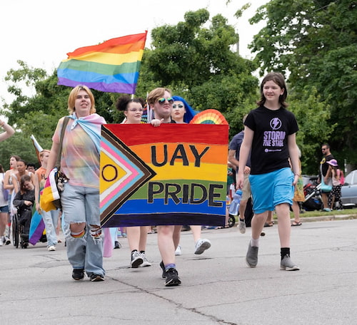 United Action for Youth (UAY) in the Iowa City Pride Parade June 15