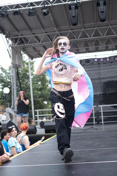 A participant in UAY's youth drag show