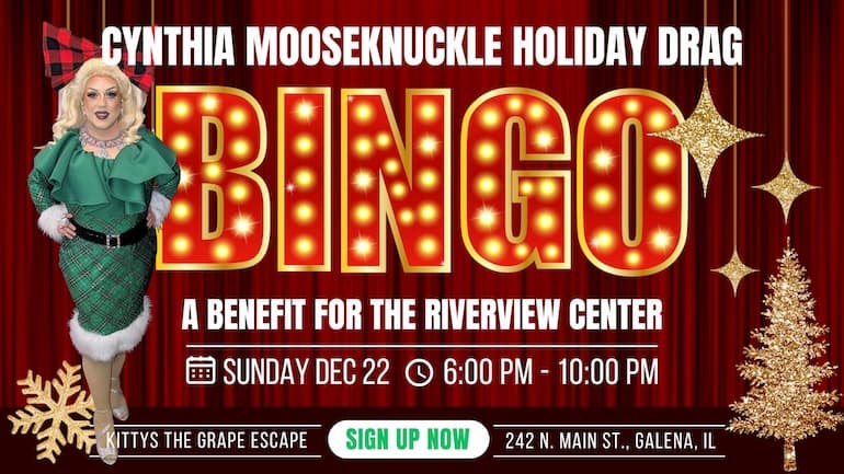 Cynthia Mooseknuckle Holiday Drag Bingo