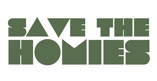Save the Homies Green 500x258 Save the Homies logo in green