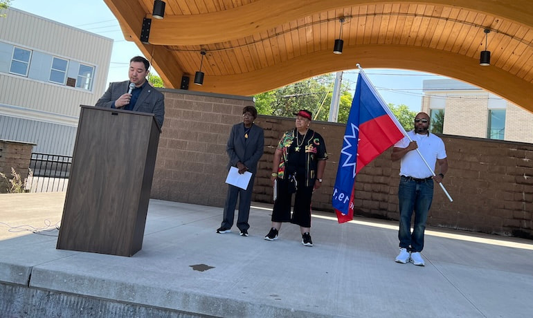Juneteenth flag ceremony stage 770x460 Juneteenth flag ceremony in East Moline