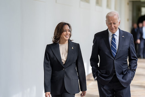 Kamala Harris and Joe Biden in 2023