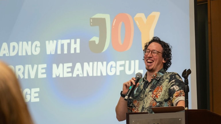 Ben Greene, ‘transgender Mr. Rogers,’ brings message of cultivated joy to Mount Pleasant, Iowa City