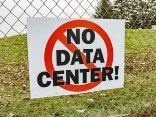 No Data Center sign in Pekin