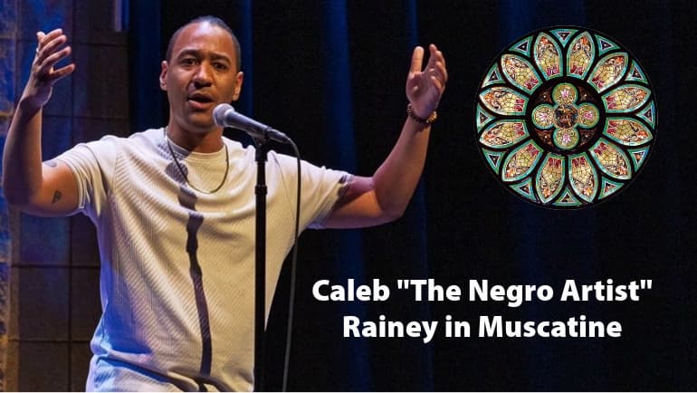 Caleb “The Negro Artist,” traveling diversity-focused poet, to speak, teach at Muscatine church Sunday