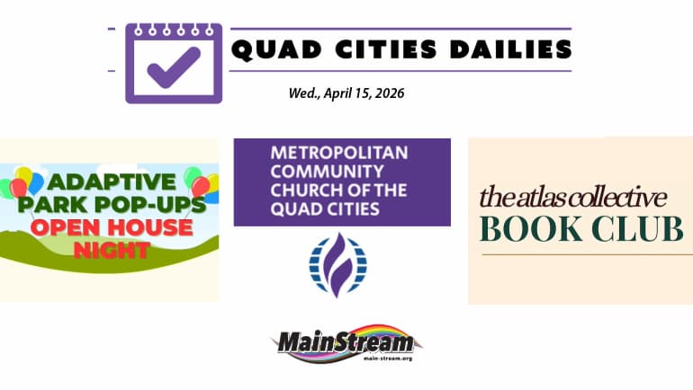 Park fun for special needs kids, dog-focused book time at The Atlas Collective, community meal at MCCQC: Quad Cities Dailies for 4-15-26
