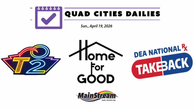 New LGBTQ+ bar opens, housing help for ex-prisoners, prescription drug take-back Saturday: Quad Cities Dailies for 4-19-26
