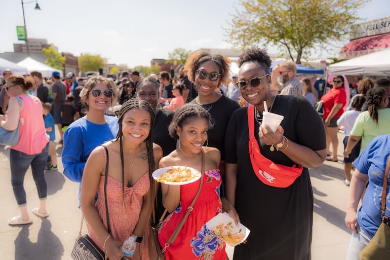 Crowd with food at last year's Taco & Margarita Festival